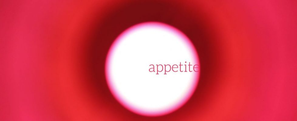 poster image red with a central white spot with the word 'Appetite' at the centre.